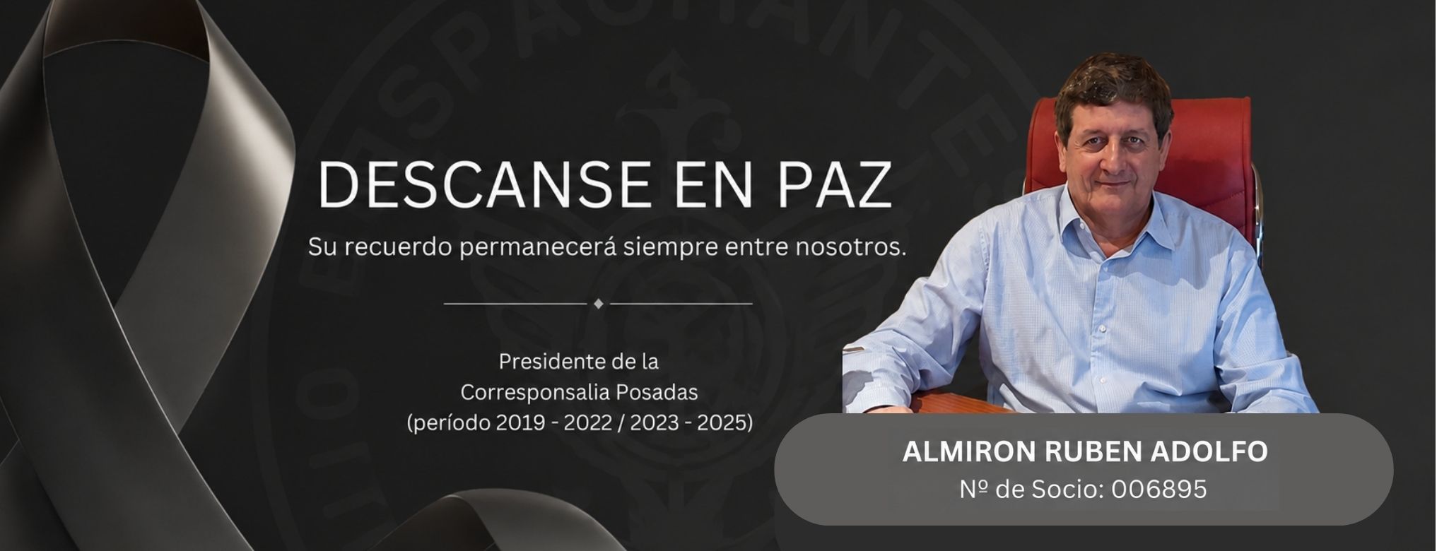 El CDA recuerda con profundo pesar a su socio Rubén Almirón