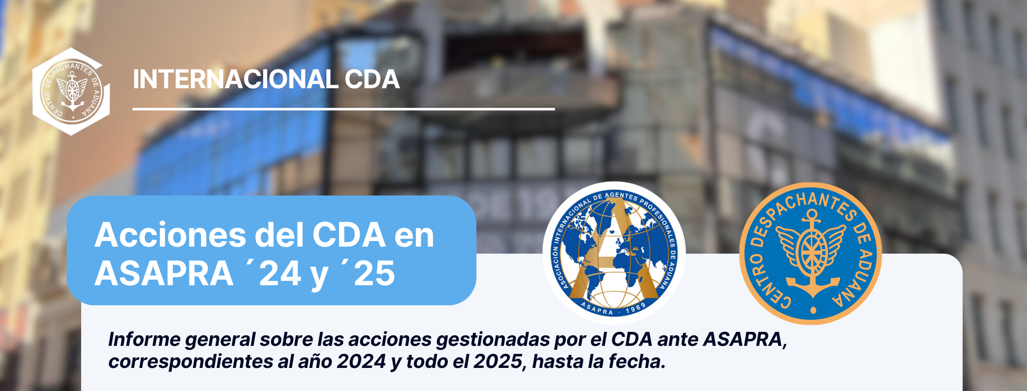 Acciones del CDA en ASAPRA ´24 y ´25