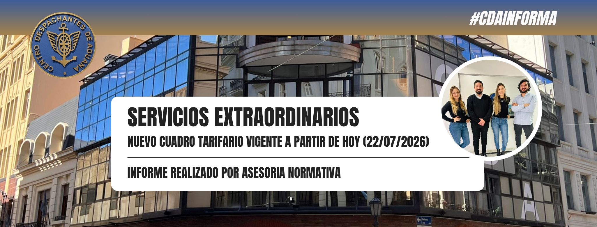 Servicios Extraordinarios: Nuevo cuadro tarifario vigente a parti