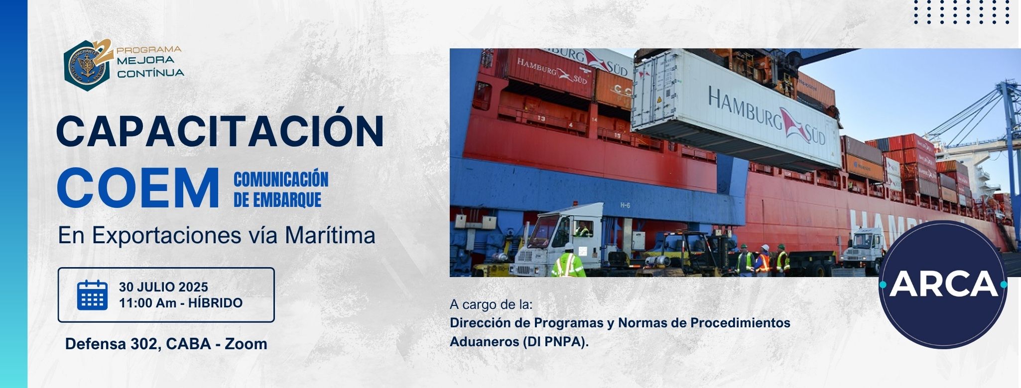 Capacitación COEM: Comunicación de embarque - en Exportaciones vía Marítima