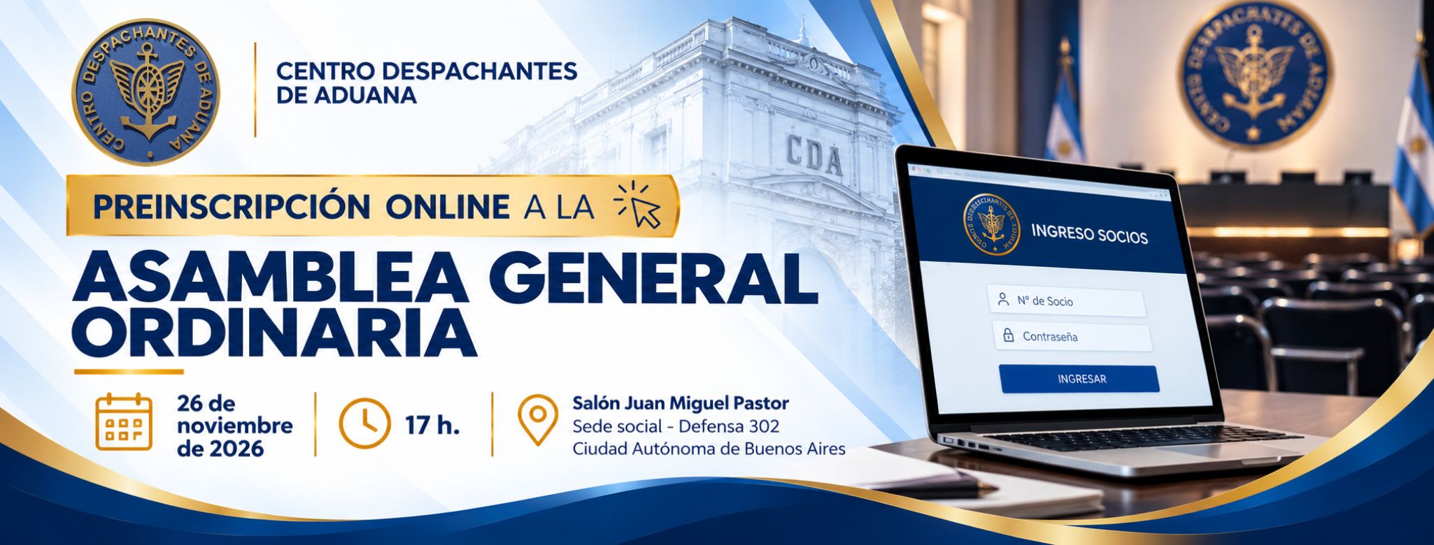 Preinscripción Online a la Asamblea General Ordinaria